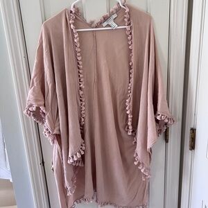 Beige Kimono with Tassel Trim